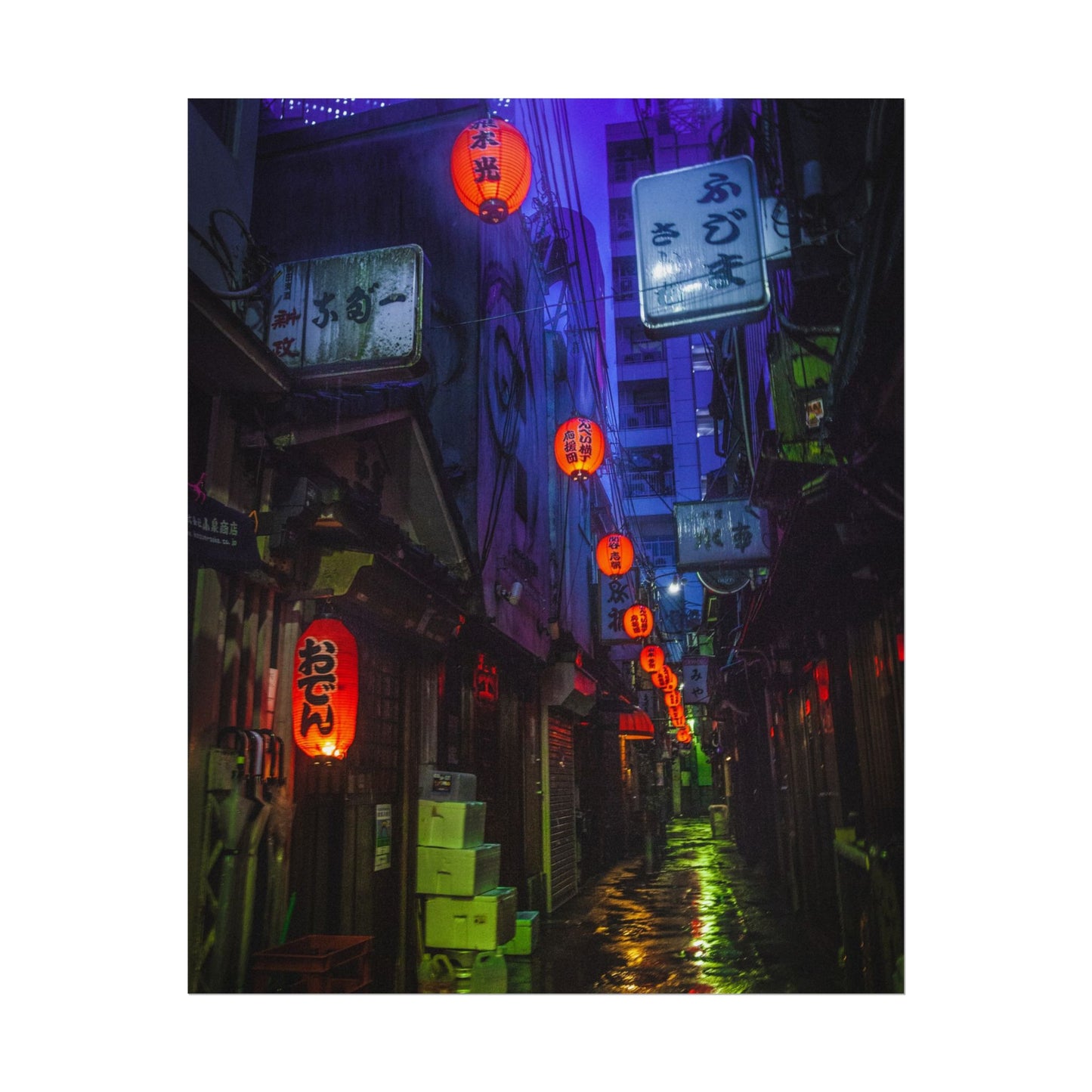 Rainy Tokyo Alleyway Poster