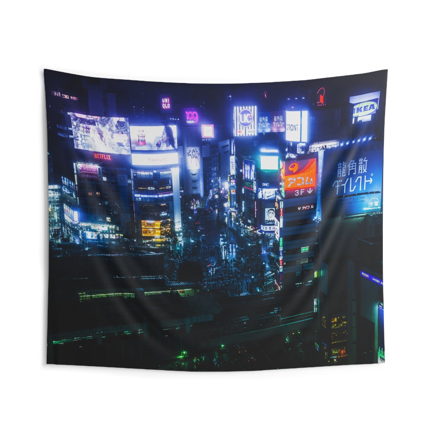 Shibuya Sky View Nightscape Wall Tapestry