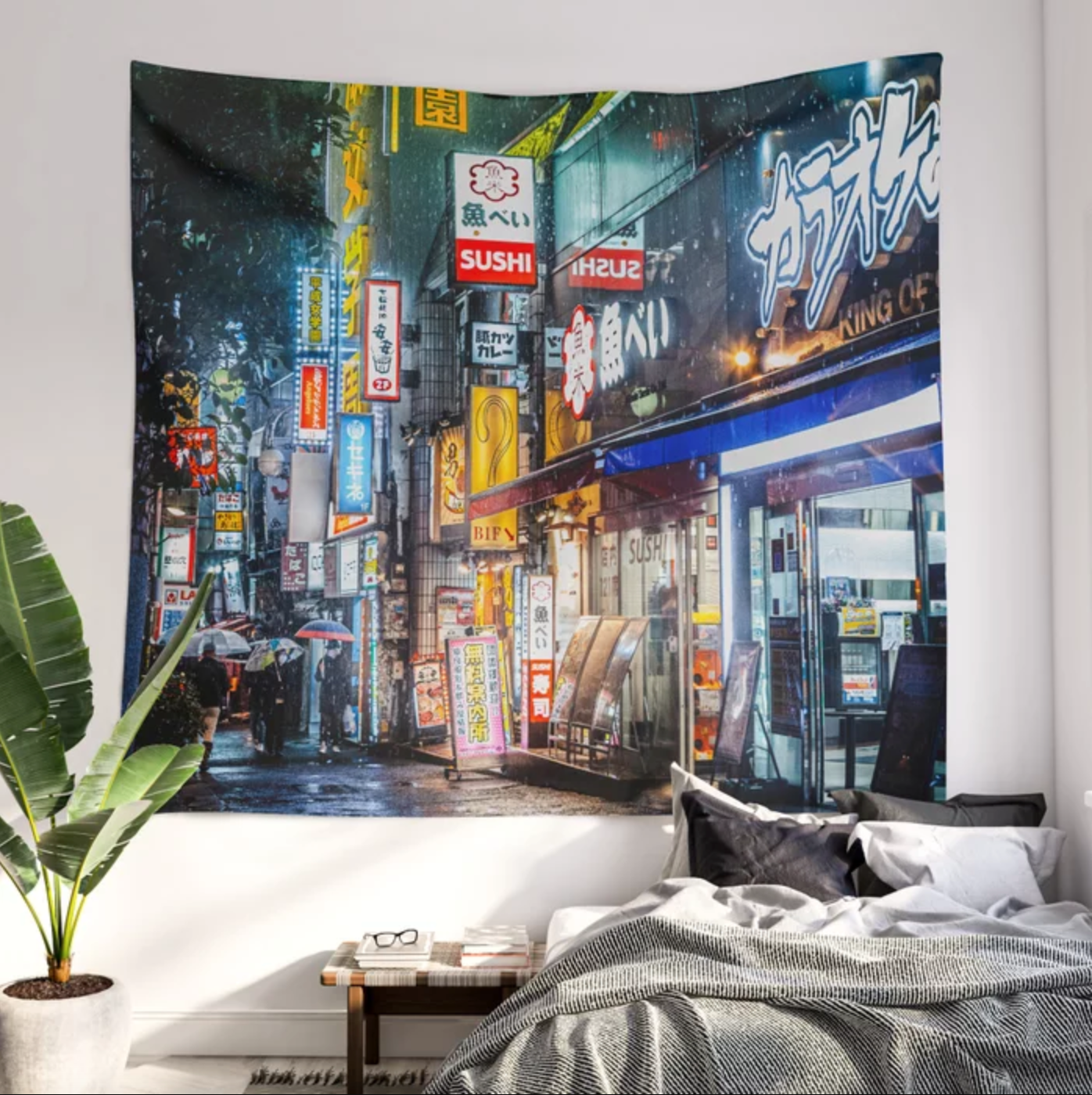 Shibuya Sushi Nights Wall Tapestry