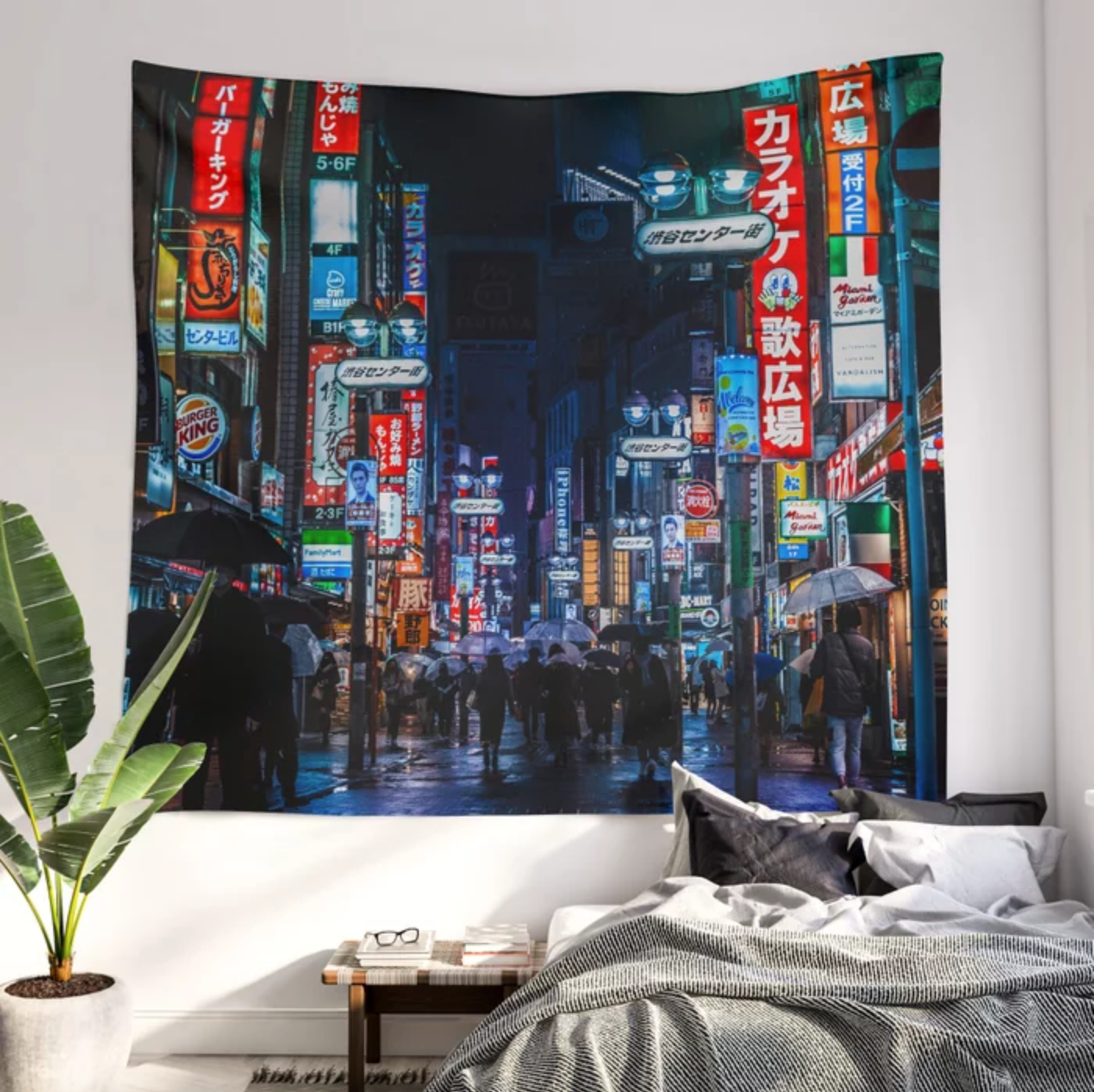 Cyberpunk Japan Wall Tapestry