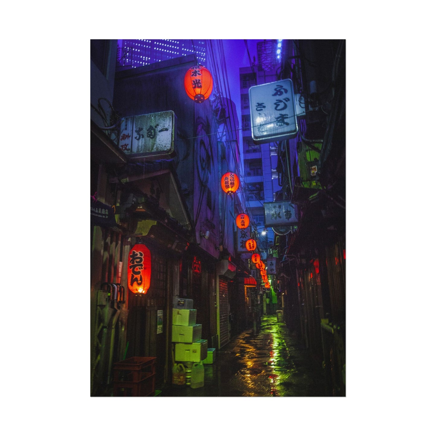 Rainy Tokyo Alleyway Poster