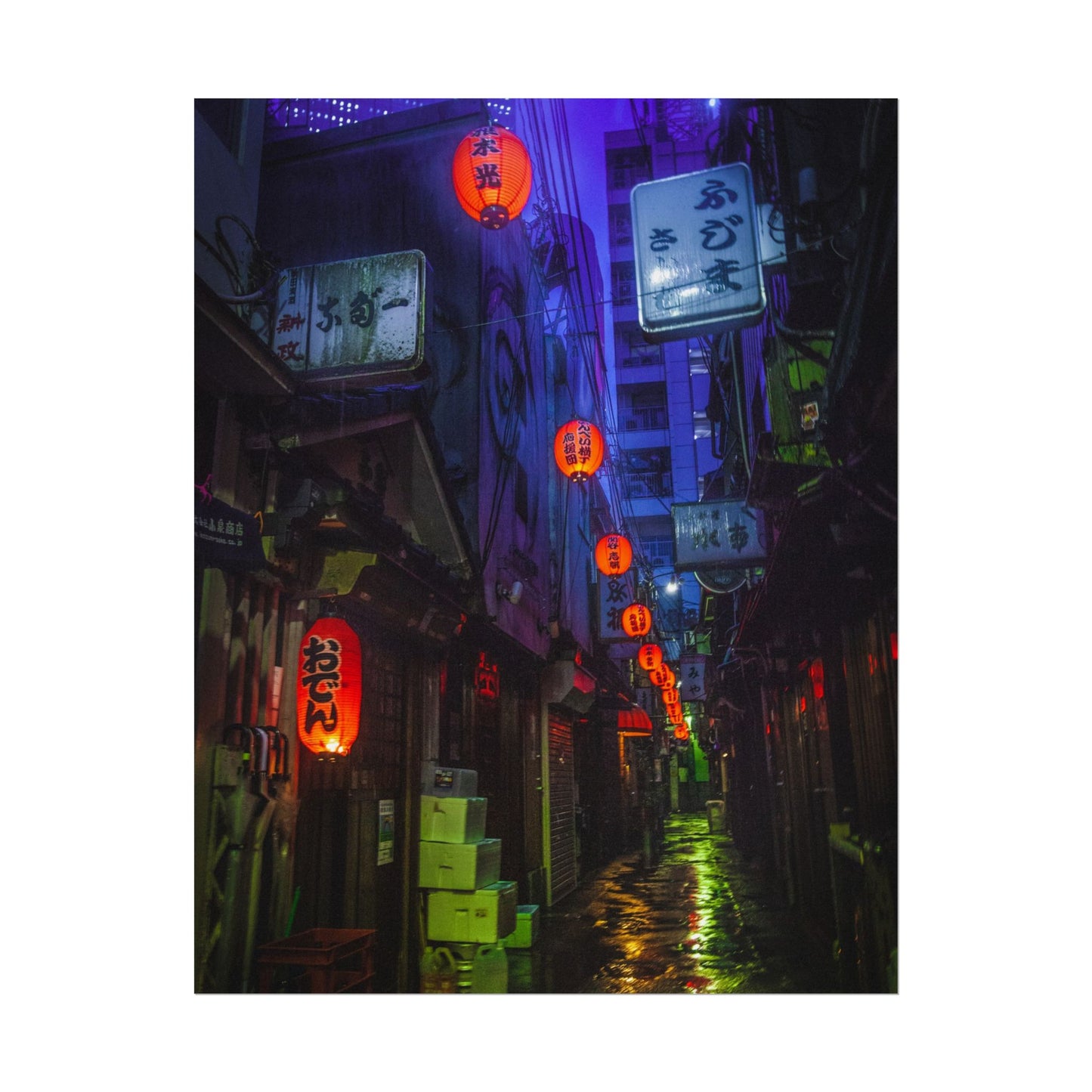 Rainy Tokyo Alleyway Poster