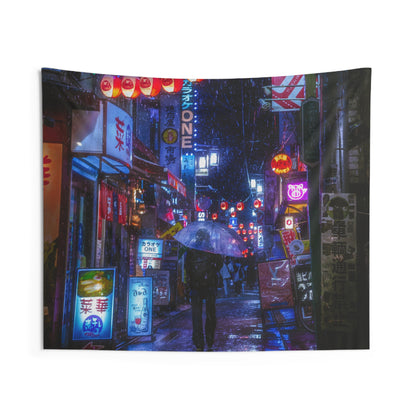 Cyberpunk Neon Tokyo Wall Tapestry