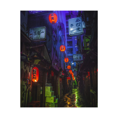 Rainy Tokyo Alleyway Poster