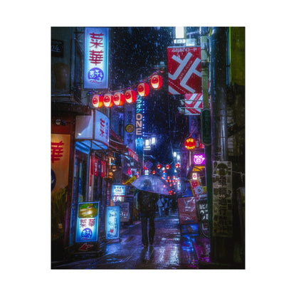 City Night Rain Poster
