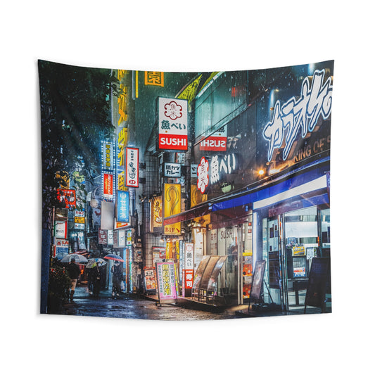Shibuya Sushi Nights Wall Tapestry