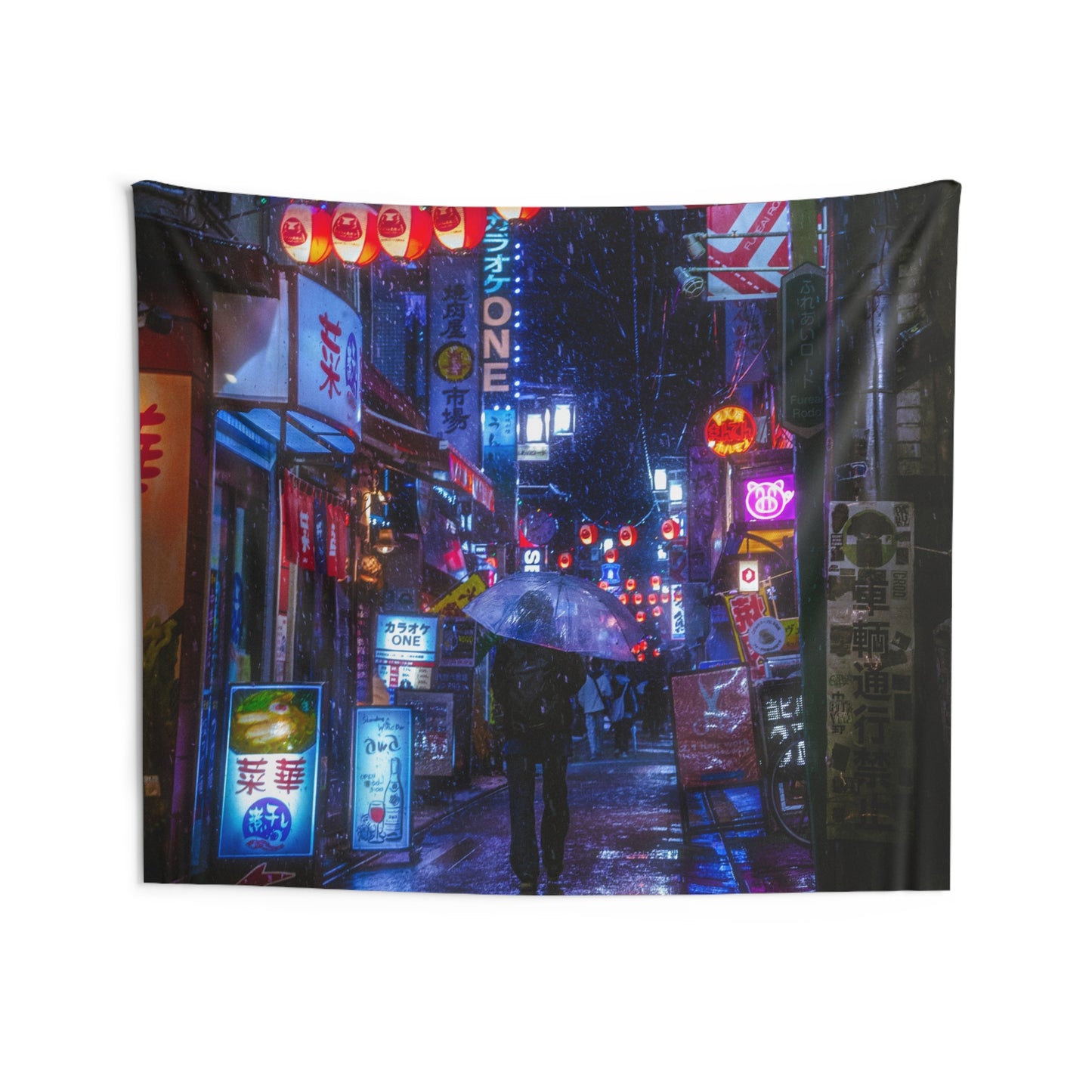 Cyberpunk Neon Tokyo Wall Tapestry
