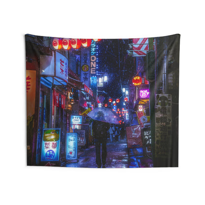 Cyberpunk Neon Tokyo Wall Tapestry