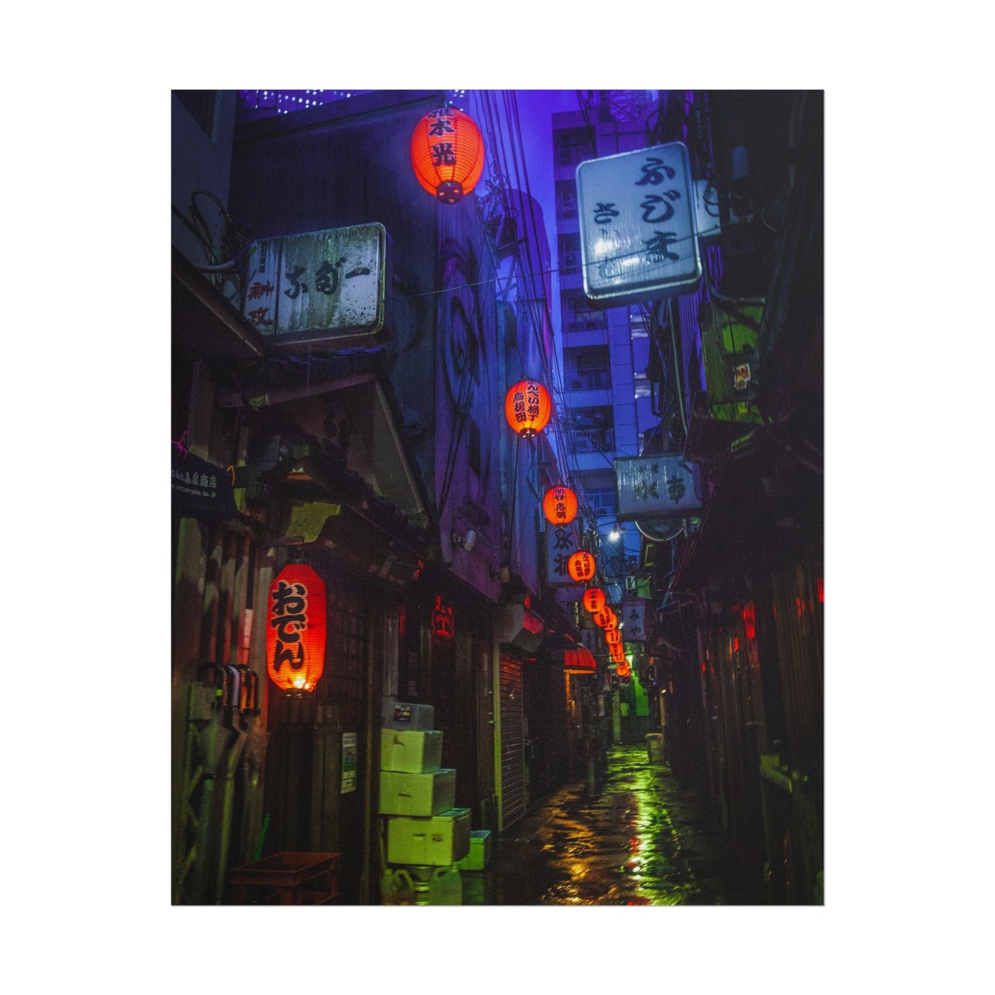 Rainy Tokyo Alleyway Poster