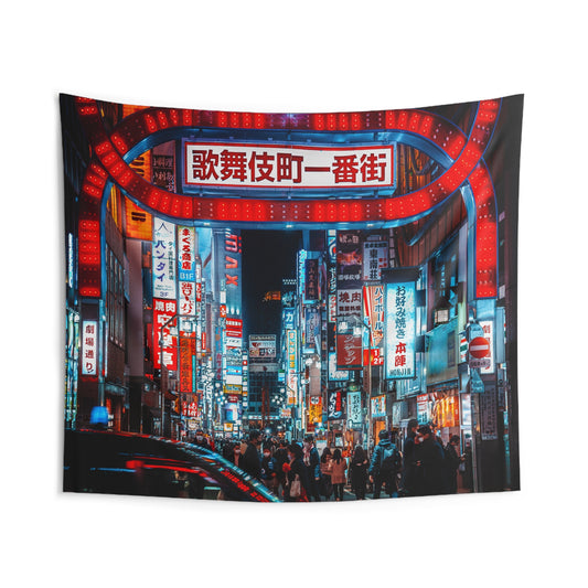 Neon Tokyo Wall Tapestry