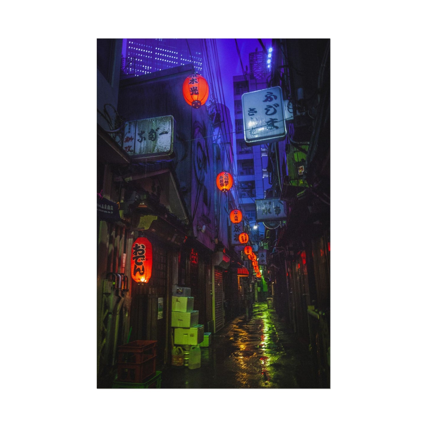Rainy Tokyo Alleyway Poster