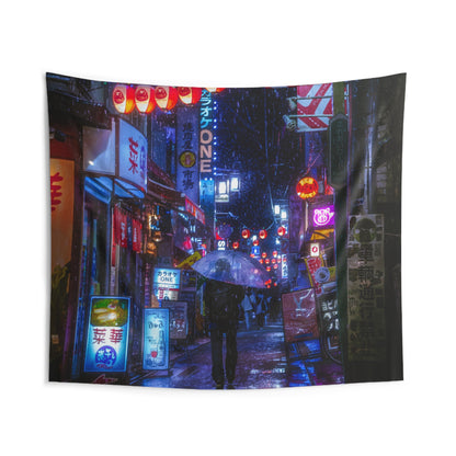 Cyberpunk Neon Tokyo Wall Tapestry
