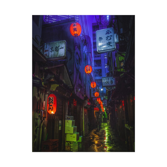 Rainy Tokyo Alleyway Poster