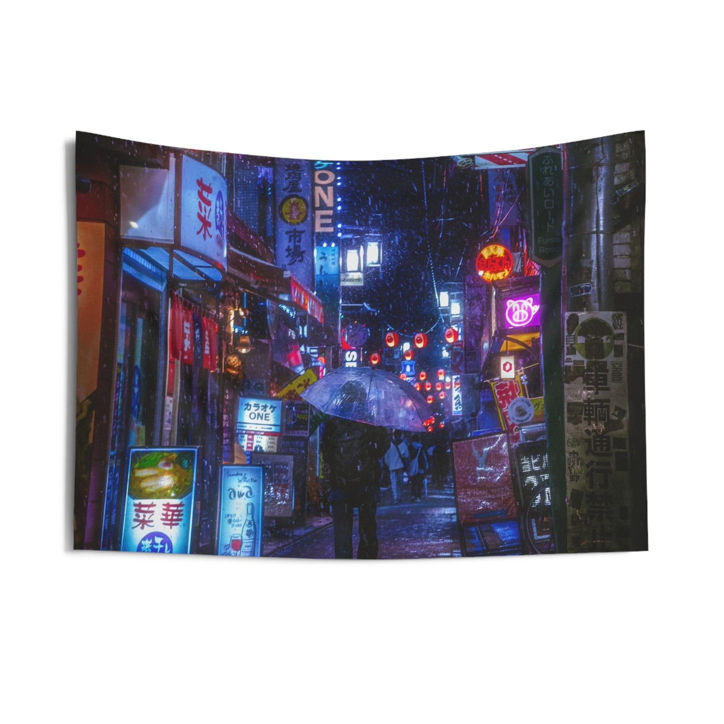 Cyberpunk Neon Tokyo Wall Tapestry