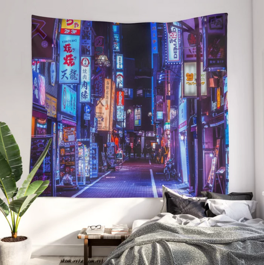 Urban Neon Wall Tapestry