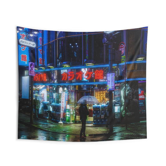 Neon Lights Shibuya Wall Tapestry