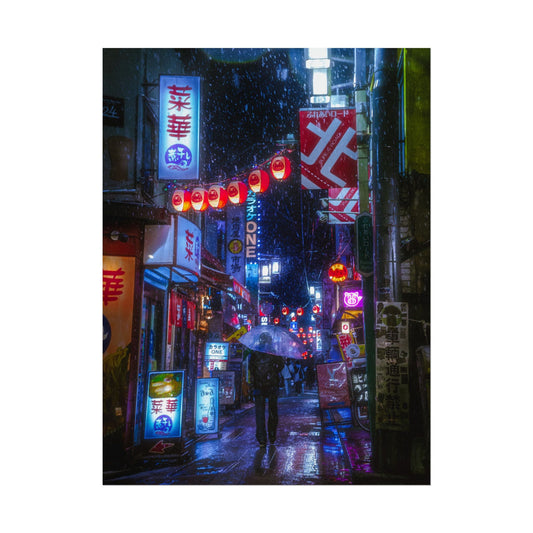 City Night Rain Poster