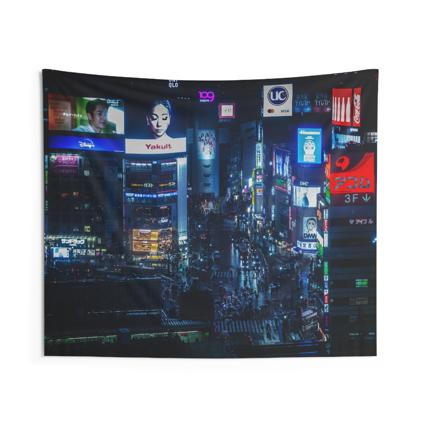 Shibuya Crossing Nightlife Wall Tapestry