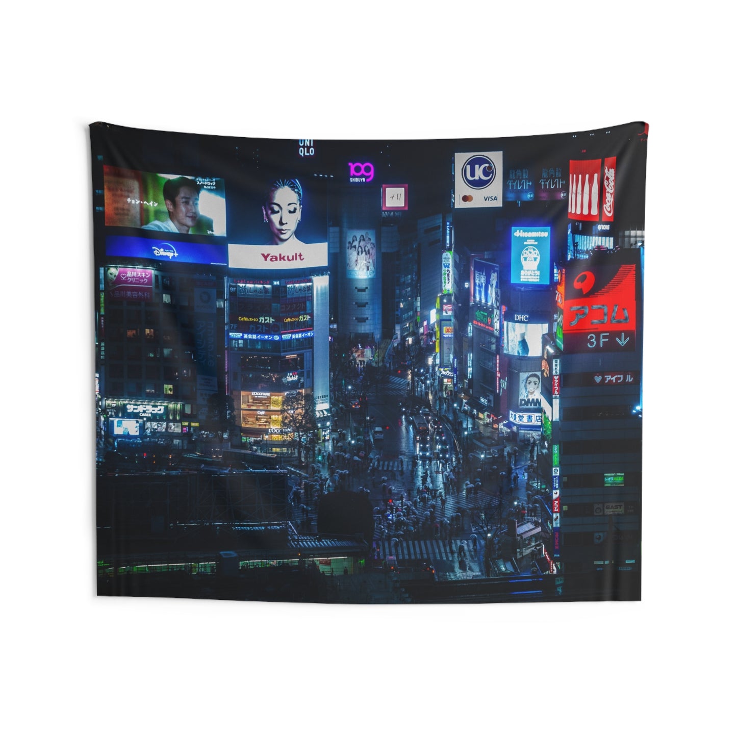 Shibuya Crossing Nightlife Wall Tapestry