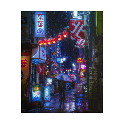 City Night Rain Poster